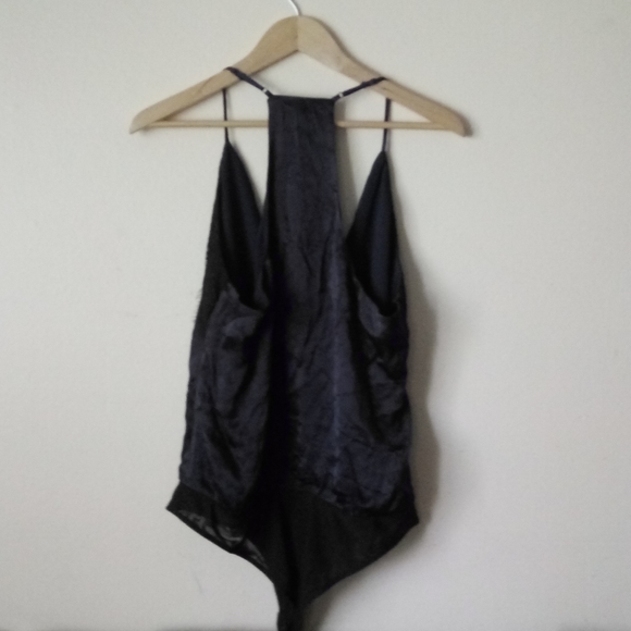 Socialite Blue Black Lace Trim Bodysuit Size XL - Picture 6 of 13